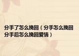 分手了怎么挽回（分手怎么挽回 分手后怎么挽回爱情）