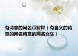 有诗意的网名带解释（有含义的诗意的网名诗意的网名女生）