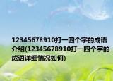 12345678910打一四个字的成语介绍(12345678910打一四个字的成语详细情况如何)