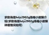 求助海信hdp2902g场幅小故障介绍(求助海信hdp2902g场幅小故障详细情况如何)