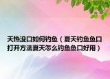 天热没口如何钓鱼（夏天钓鱼鱼口打开方法夏天怎么钓鱼鱼口好用）