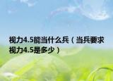 视力4.5能当什么兵（当兵要求视力4.5是多少）