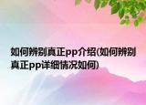 如何辨别真正pp介绍(如何辨别真正pp详细情况如何)