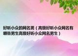 好听小众的网名男（高级好听小众网名有哪些男生高级好听小众网名男生）