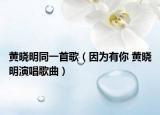 黄晓明同一首歌（因为有你 黄晓明演唱歌曲）