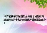 16岁的孩子叛逆期怎么教育（如何教育叛逆的孩子十七岁的男孩严重叛逆怎么办）