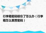 行李箱密码锁忘了怎么办（行李箱怎么重置密码）