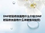 DNF时装修改器有什么介绍(DNF时装修改器有什么详细情况如何)
