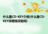 什么是CD-KEY介绍(什么是CD-KEY详细情况如何)
