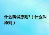 什么叫做原则?（什么叫原则）
