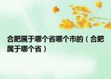 合肥属于哪个省哪个市的（合肥属于哪个省）