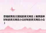 意境超美而又简短的英文网名（唯美简单好听的英文网名小众好听的英文网名小众）