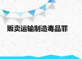 贩卖运输制造毒品罪