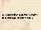 怎样清理冰箱才能清理的干净5种（怎么清理冰箱 清理的干净吗）