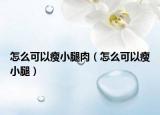 怎么可以瘦小腿肉（怎么可以瘦小腿）