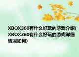 XBOX360有什么好玩的游戏介绍(XBOX360有什么好玩的游戏详细情况如何)