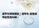 装甲车辆有哪些（装甲车 装有装甲的军用车辆）
