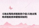 斗地主残局求胜秘技介绍(斗地主残局求胜秘技详细情况如何)
