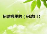 何洁哪里的（何洁门）