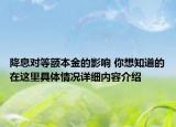 降息对等额本金的影响 你想知道的在这里具体情况详细内容介绍