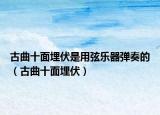 古曲十面埋伏是用弦乐器弹奏的（古曲十面埋伏）