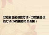 双路由器的设置方法（双路由器设置方法 双路由器怎么连接）