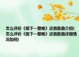 怎么评价《雨下一整晚》这首歌曲介绍(怎么评价《雨下一整晚》这首歌曲详细情况如何)