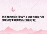 男孩微信昵称可爱霸气（清新可爱霸气微信昵称男生微信昵称小清新可爱）