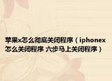 苹果x怎么彻底关闭程序（iphonex怎么关闭程序 六步马上关闭程序）