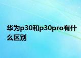 华为p30和p30pro有什么区别
