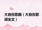 大自在歌曲（大自在歌词全文）