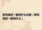 研究现状一般写什么内容（研究现状一般写什么）