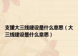 支援大三线建设是什么意思（大三线建设是什么意思）