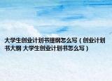 大学生创业计划书提纲怎么写（创业计划书大纲 大学生创业计划书怎么写）