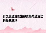 什么是法治的生命线是司法活动的最高追求