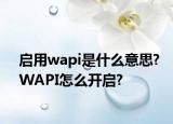 启用wapi是什么意思?WAPI怎么开启?