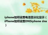 iphone如何设置电池百分比显示（iPhone如何设置DNSiphone dns）