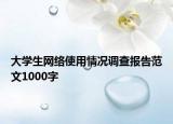 大学生网络使用情况调查报告范文1000字