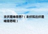 末伏是啥意思?（末伏和出伏是啥意思呢）