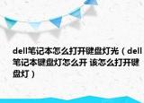dell笔记本怎么打开键盘灯光（dell笔记本键盘灯怎么开 该怎么打开键盘灯）
