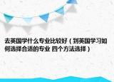去英国学什么专业比较好（到英国学习如何选择合适的专业 四个方法选择）
