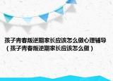 孩子青春叛逆期家长应该怎么做心理辅导（孩子青春叛逆期家长应该怎么做）