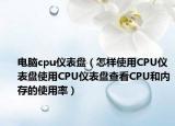 电脑cpu仪表盘（怎样使用CPU仪表盘使用CPU仪表盘查看CPU和内存的使用率）