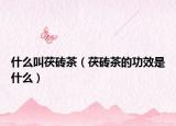 什么叫茯砖茶（茯砖茶的功效是什么）