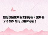 如何缓解蜜蜂蛰去的疼痛（蜜蜂蛰了怎么办 如何让缓解疼痛）