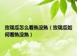 玫珑瓜怎么看熟没熟（玫珑瓜如何看熟没熟）