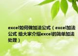 excel如何做加法公式（excel加法公式 给大家介绍excel的简单加法处理）
