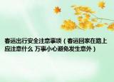 春运出行安全注意事项（春运回家在路上应注意什么 万事小心避免发生意外）