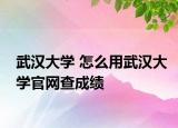 武汉大学 怎么用武汉大学官网查成绩