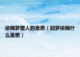 依稀梦里人的意思（别梦依稀什么意思）